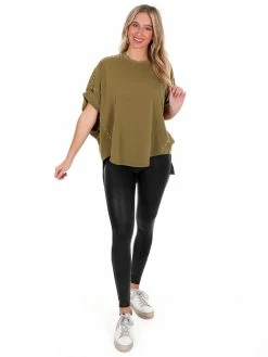 Blue B Right Now Studded Top Tops