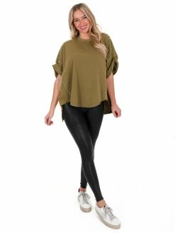 Blue B Right Now Studded Top Tops