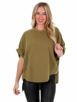 Blue B Right Now Studded Top Tops