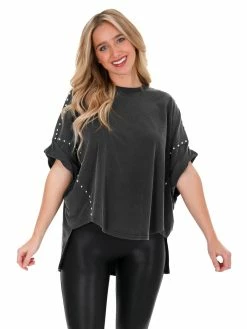 Blue B Right Now Studded Top Tops