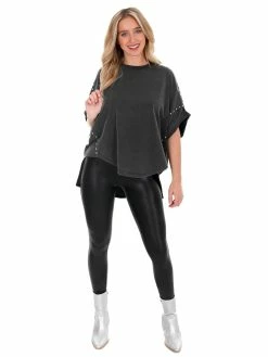 Blue B Right Now Studded Top Tops