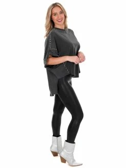 Blue B Right Now Studded Top Tops