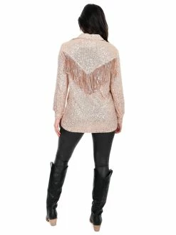 Blue B Like A Cowgirl Sequin Fringe Top Tops