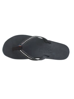 Footwear Crystal Collection Leather Sandal - Black
