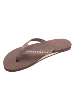 Footwear Crystal Collection Leather Sandal - Expresso