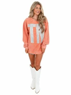 Flash Sale 🔥 Josie's Boutique Oversized Silver Glitter TN Corded Pullover 🎉 13 Josie's Boutique Oversized Silver Glitter TN Corded Pullover