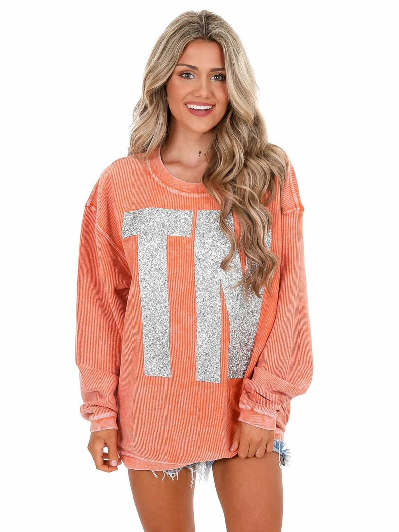 Flash Sale 🔥 Josie's Boutique Oversized Silver Glitter TN Corded Pullover 🎉 5 Josie's Boutique Oversized Silver Glitter TN Corded Pullover