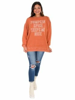 Chicka-d T-Shirts Pumpkin Spice Keeps Me Nice Sweatshirt