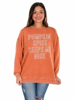 Chicka-d T-Shirts Pumpkin Spice Keeps Me Nice Sweatshirt