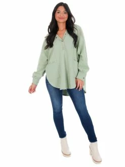 Outlet 😍 Aemi+CO Whole Heart Henley Pullover New Arrivals 👍 53 Aemi+CO Whole Heart Henley Pullover New Arrivals