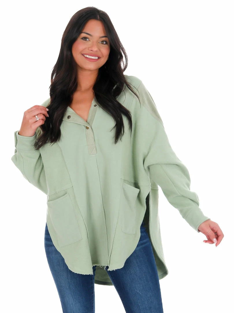 Outlet 😍 Aemi+CO Whole Heart Henley Pullover New Arrivals 👍 25 Aemi+CO Whole Heart Henley Pullover New Arrivals