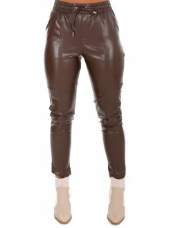 Love Tree Through The World Dark Brown Leather Pants