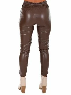 Best deal ✨ Love Tree Through The World Dark Brown Leather Pants 😉 7 Love Tree Through The World Dark Brown Leather Pants