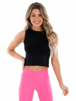 Dynamic Hard To See Cropped Muscle Tank Tops