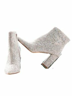MiiM Footwear Christine Full Rhinestone Block Heel Booties