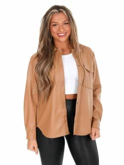 Love Tree Tops Hurry Love Leather Shacket