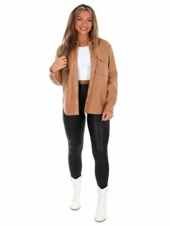 Love Tree Tops Hurry Love Leather Shacket