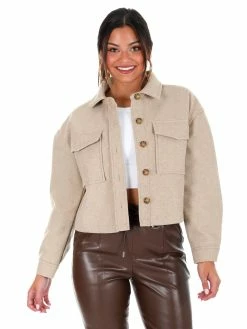 Love Tree Sale Time To Chill Woven Shacket