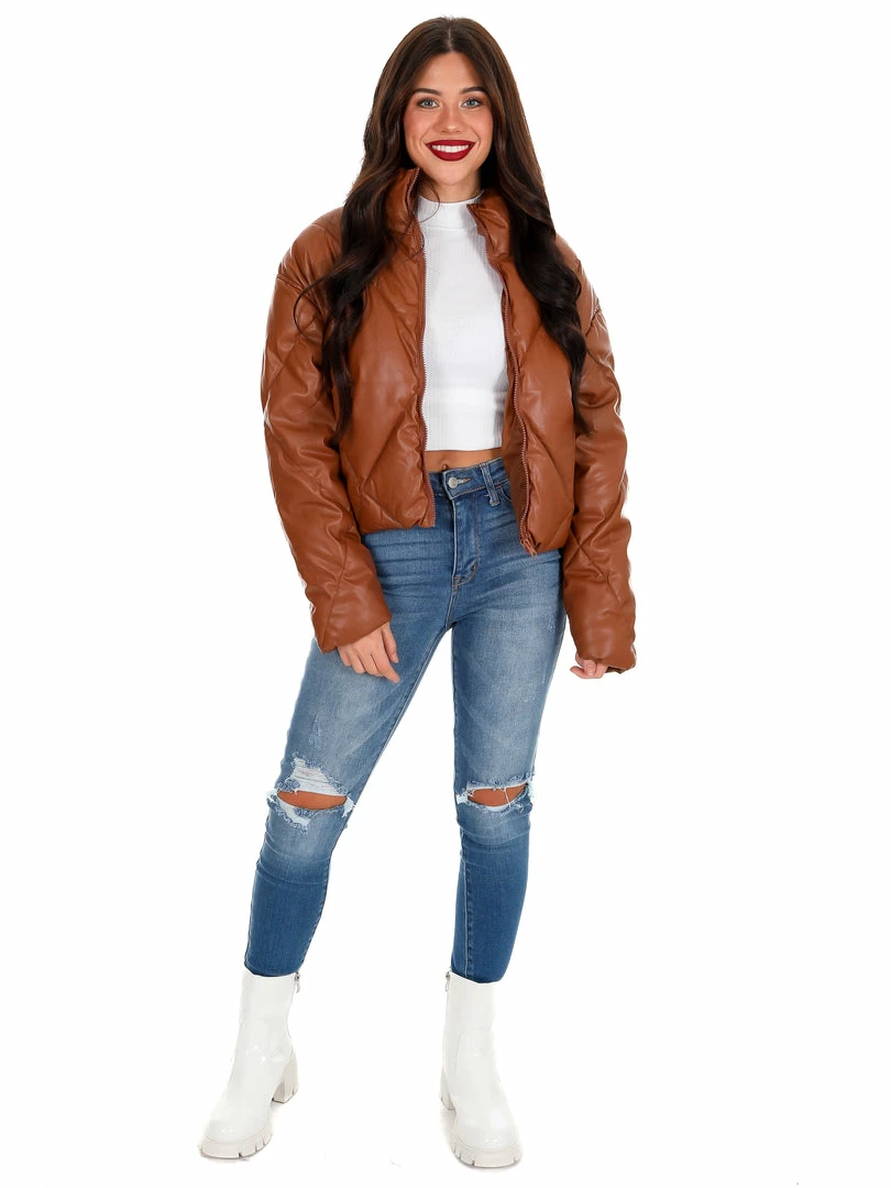 Best reviews of 👏 Love Tree Unforgettable Faux Leather Puffer Jacket December Steal Sale 👍 4 Love Tree Unforgettable Faux Leather Puffer Jacket December Steal Sale