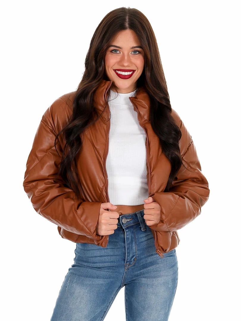 Best reviews of 👏 Love Tree Unforgettable Faux Leather Puffer Jacket December Steal Sale 👍 3 Love Tree Unforgettable Faux Leather Puffer Jacket December Steal Sale