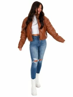 Best reviews of 👏 Love Tree Unforgettable Faux Leather Puffer Jacket December Steal Sale 👍 46 Love Tree Unforgettable Faux Leather Puffer Jacket December Steal Sale