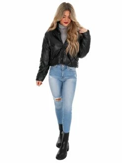 Best reviews of 👏 Love Tree Unforgettable Faux Leather Puffer Jacket December Steal Sale 👍 63 Love Tree Unforgettable Faux Leather Puffer Jacket December Steal Sale