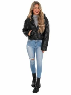 Best reviews of 👏 Love Tree Unforgettable Faux Leather Puffer Jacket December Steal Sale 👍 65 Love Tree Unforgettable Faux Leather Puffer Jacket December Steal Sale