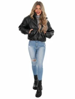 Best reviews of 👏 Love Tree Unforgettable Faux Leather Puffer Jacket December Steal Sale 👍 70 Love Tree Unforgettable Faux Leather Puffer Jacket December Steal Sale