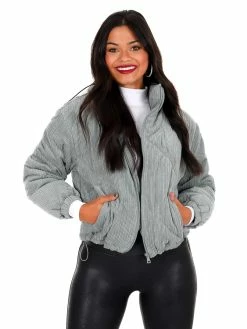 Love Tree Sale Quilted Corduroy Puffer Jacket December Steal