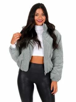 Love Tree Sale Quilted Corduroy Puffer Jacket December Steal