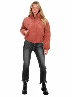 Love Tree Sale Quilted Corduroy Puffer Jacket December Steal