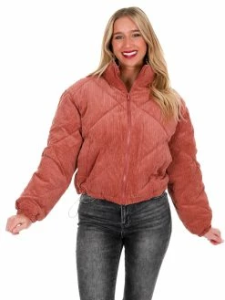 Love Tree Sale Quilted Corduroy Puffer Jacket December Steal