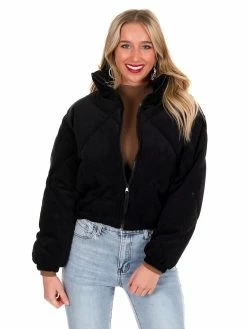 Love Tree Sale Quilted Corduroy Puffer Jacket December Steal