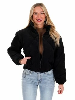 Love Tree Sale Quilted Corduroy Puffer Jacket December Steal