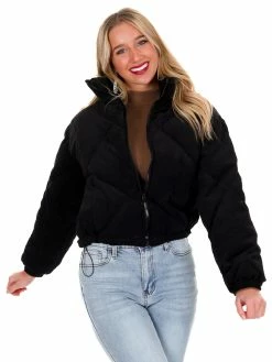 Love Tree Sale Quilted Corduroy Puffer Jacket December Steal