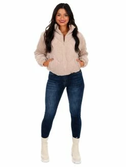 Love Tree Sale Quilted Corduroy Puffer Jacket December Steal