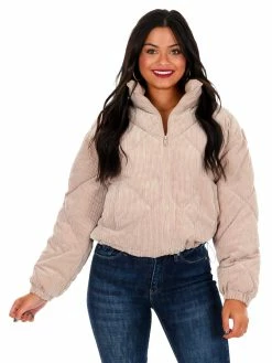 Love Tree Sale Quilted Corduroy Puffer Jacket December Steal