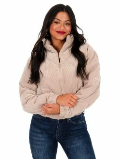 Love Tree Sale Quilted Corduroy Puffer Jacket December Steal