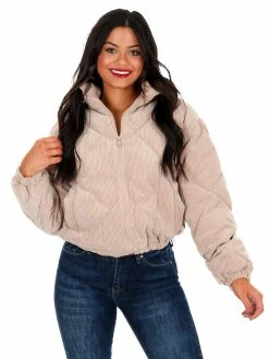 Love Tree Sale Quilted Corduroy Puffer Jacket December Steal