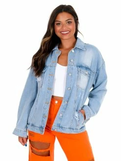Love Tree Chenille Gameday Denim Jacket Apparel