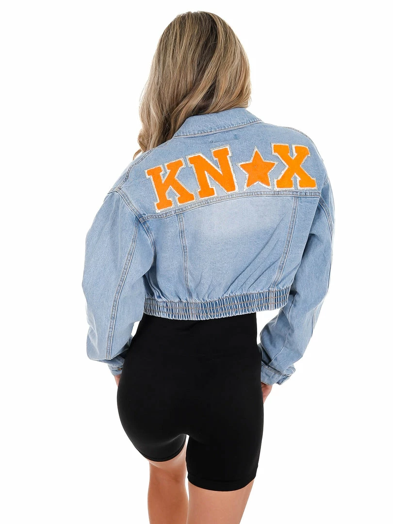 Best Pirce ๐ Love Tree Apparel Chenille KNOX Elastic Cropped Denim Jacket ๐ 11 Love Tree Apparel Chenille KNOX Elastic Cropped Denim Jacket