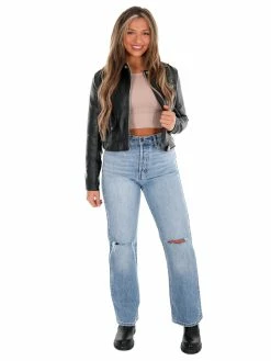 New ๐ Love Tree Feeling Good Moto Leather Jacket ๐ 45 Love Tree Feeling Good Moto Leather Jacket