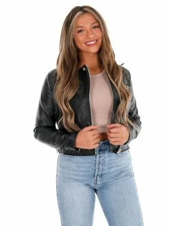 New ๐ Love Tree Feeling Good Moto Leather Jacket ๐ 44 Love Tree Feeling Good Moto Leather Jacket