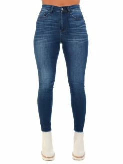 Judy Blue Bottoms Mid Rise Tall Minimal Destroy Straight