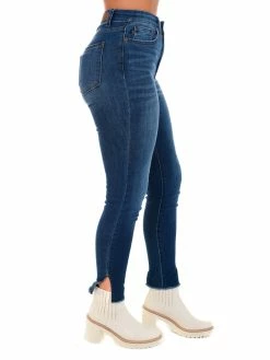 Judy Blue Bottoms Mid Rise Tall Minimal Destroy Straight