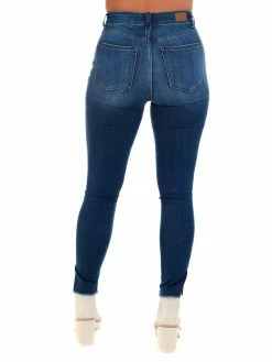 Judy Blue Bottoms Mid Rise Tall Minimal Destroy Straight