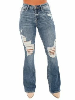 Judy Blue Knee Destroy Tall Flare Jeans