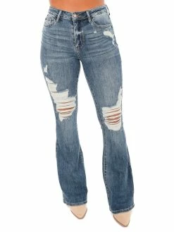 Judy Blue Knee Destroy Tall Flare Jeans