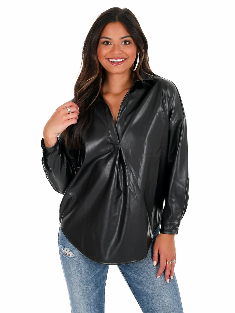 Hot Sale ✨ Day + Moon From My Heart Oversized Leather Top 🎉 3 Day + Moon From My Heart Oversized Leather Top