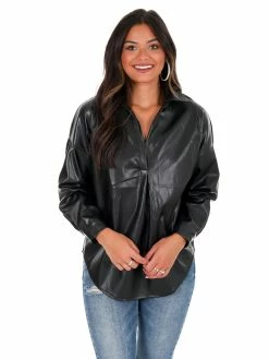 Hot Sale ✨ Day + Moon From My Heart Oversized Leather Top 🎉 12 Day + Moon From My Heart Oversized Leather Top